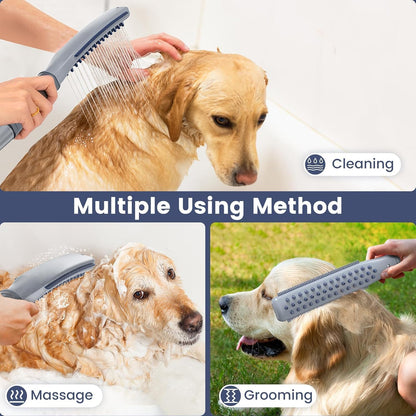 Dog Shower Attachment, Dog Shower With Metal Diverter, Pet Shower Attachment for Fast and Easy Dog Bathing, 3 Spray Modes One-Button Switch 8-Foot Hose For Indoor and Outdoor