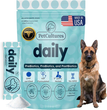 PetCultures Daily TriBiotic Formula | Probiotic Powder for Dogs with Digestive Enzymes & Vitamins | Supports Gut Health & Overall Wellness - Made in USA (10)