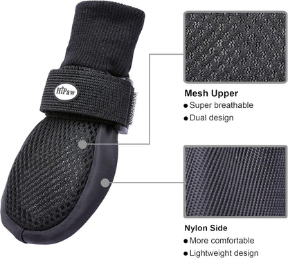 Hipaw Breathable Dog Shoes for Medium Large Dogs,Comfortable Dog Boots with Non-Slip Soles,Paw Protectors for Cold or Hot Pavement,Dog Booties for Hardwood Floors Daily Walking