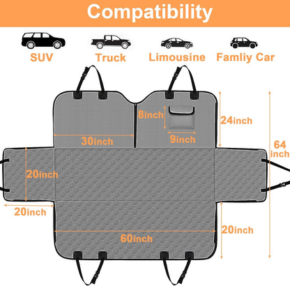 Mancro Dog Car Seat Cover for Back Seat, 2025 Upgraded 600D Heavy Duty Waterproof & Scratch-Resistant Dog Hammock for Car, Back Seat Pet Cover for Dogs with Sedan, Trucks and SUVs, Standard, Grey