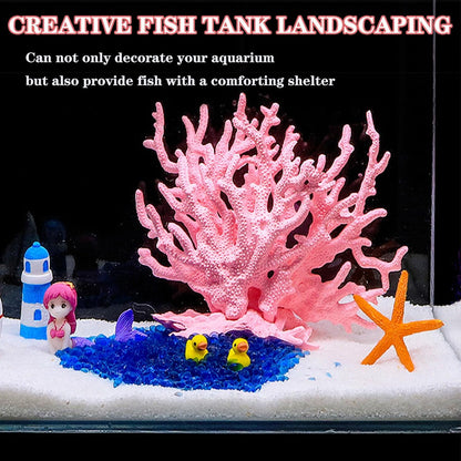 Besimple Artificial Aquarium Coral Ornament Plastic Fish Tank Plants Decoration for Aquarium Landscape (Pink)