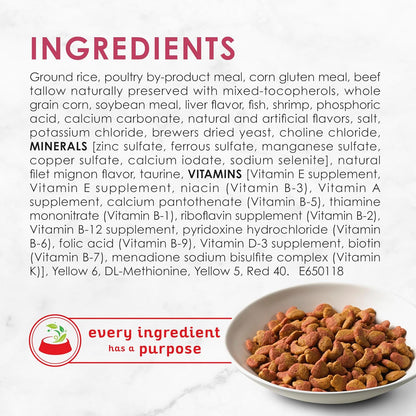 Fancy Feast Purina Filet Mignon Flavor with Real Seafood & Shrimp Dry Cat Food, 12 LB, Pack-2