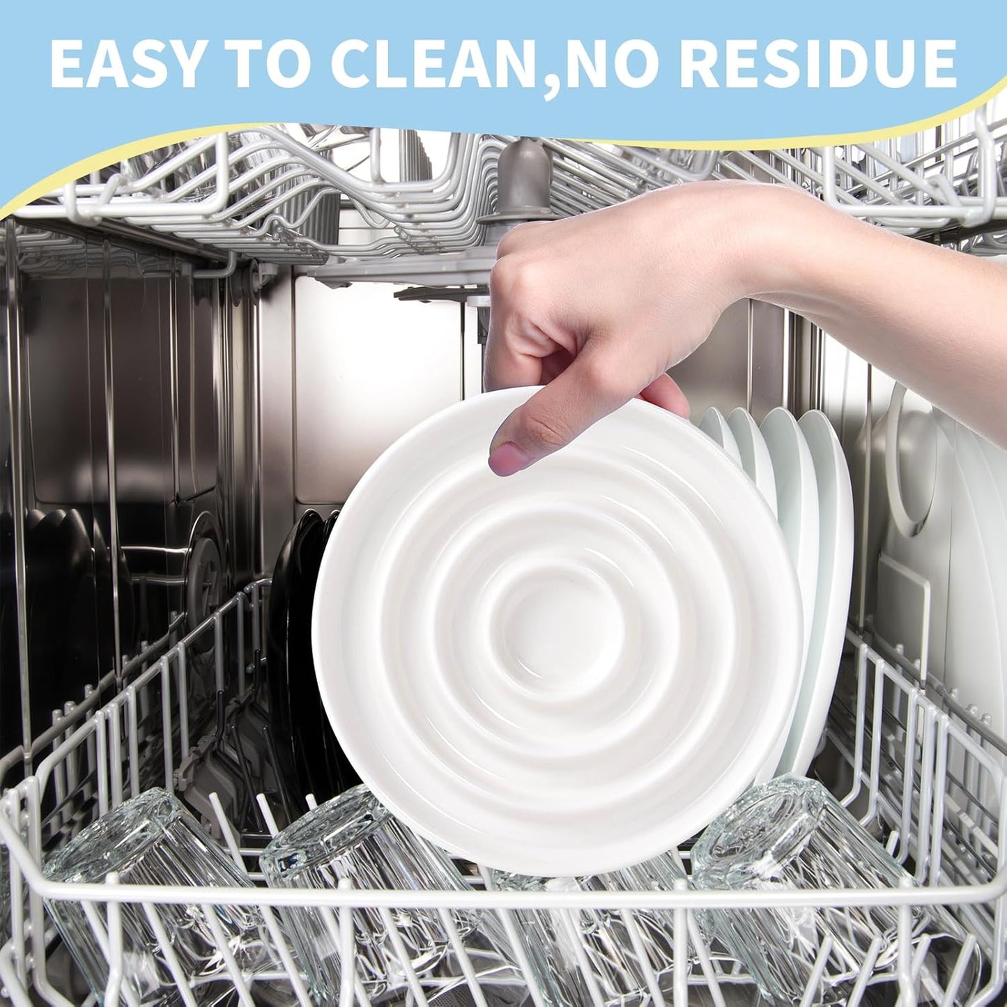 Ceramic Cat Slow Feeder,Shallow and Wide Opening Dish for Whisker Friendly,Anti Knocked Over Heavy Plate Bowls for Puppy Kitten Dry and Wet Food