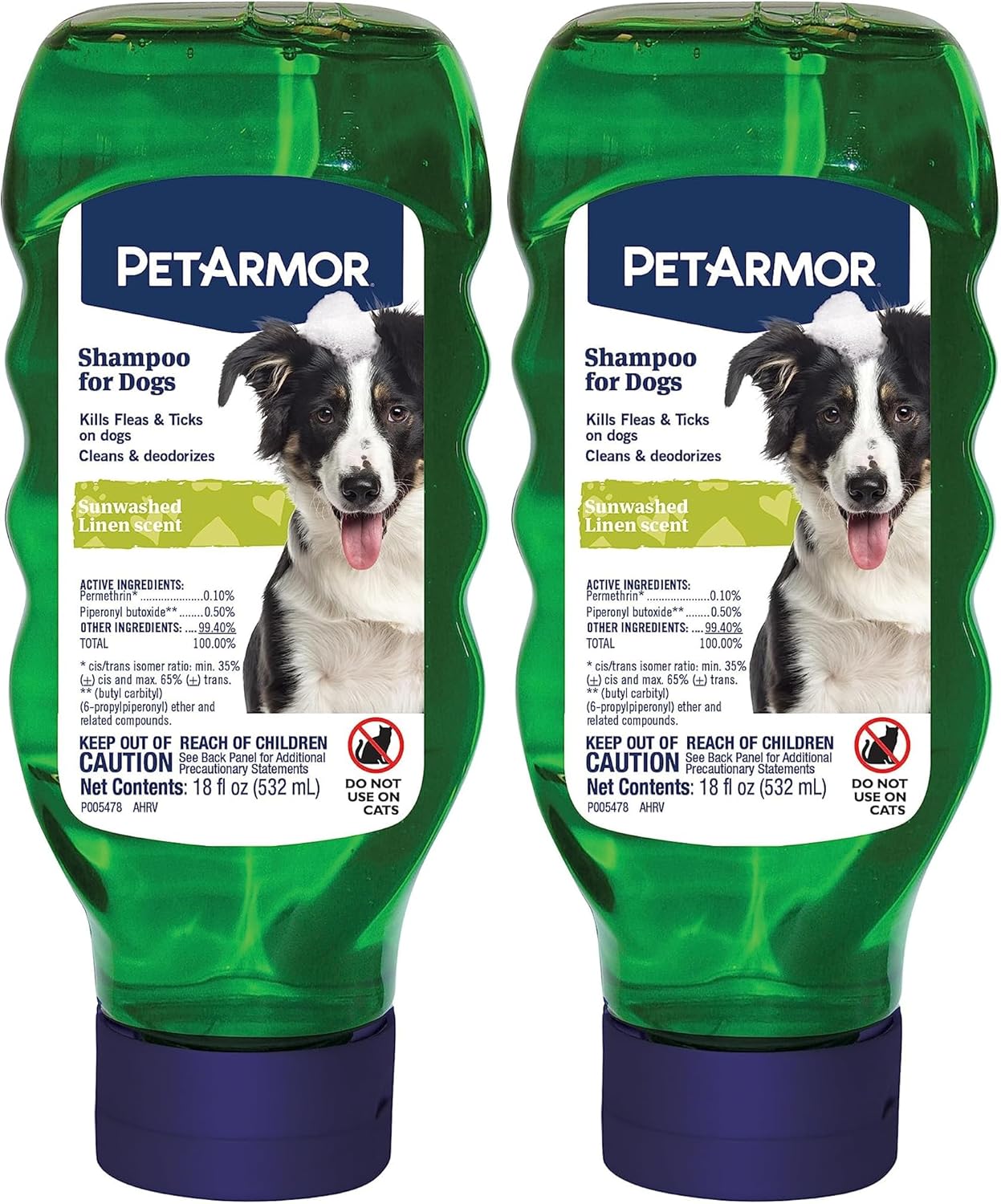 PetArmor Flea & Tick Protection Shampoo for Dogs, Sunwashed Linen Scent, 18 oz (Pack of 2)