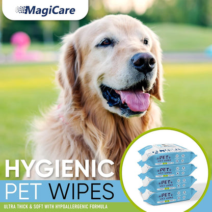 MAGICARE Pet Wipes (400 ct) + Alcohol Wipes (4×80 ct) Combo Pack