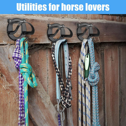 6 Counts Horse Bridle Rack, Iron Bridle Bracket with Tubes and Screw, Wall Mount for Horse Tack Storage, Halter Hanger, Tack Room and Barn Supplies, Black