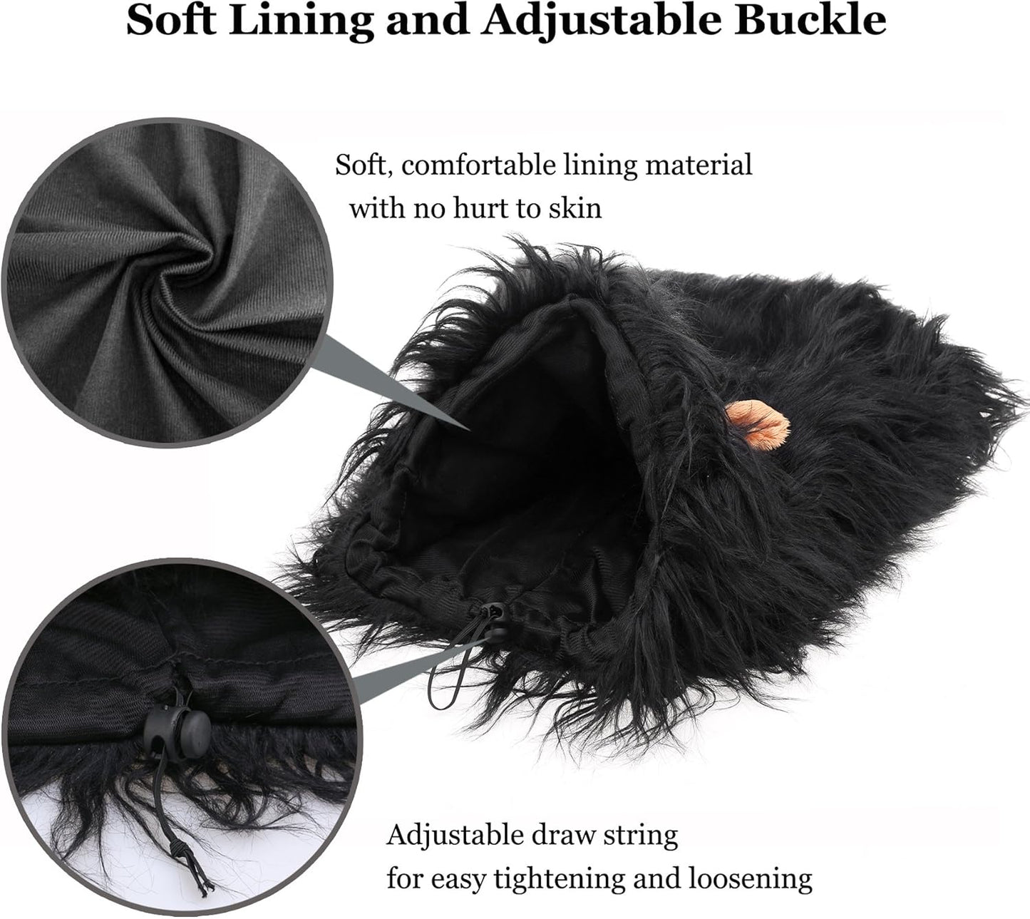 Onmygogo Lion Mane Wig for Dogs with Ears, Funny Pet Costumes for Halloween Christmas