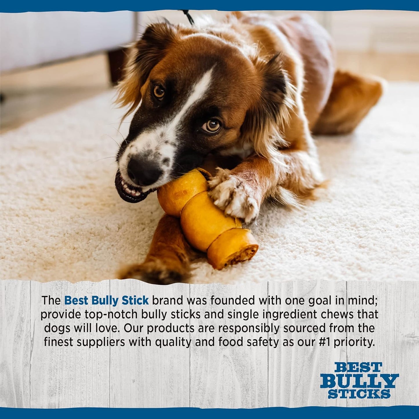 Best Bully Sticks Peanut Butter Beef Cheek Treats - Large 4 Count (Pack of 1) - All-Natural, Collagen-Rich, Rawhide Alternative