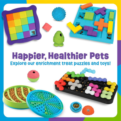 Brightkins Spin & Seek Hexagon Treat Puzzle, Outdoor Puzzle Board, Interactive Dog Toys, Dog Birthday, Enrichment Slow Feeder Bowls, Puppy Teething and Chewing, Stimulating Automatic Feeder