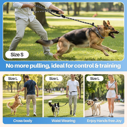 Lukovee Slip Lead Dog Leash, 4-6 FT x 1/2" Adjustable Tangle Free Leash, Heavy Duty Comfortable Reflective No Pull Training Rope Lead with Padded Handle for Medium Large Dogs (Black, S: 4-6 FT)