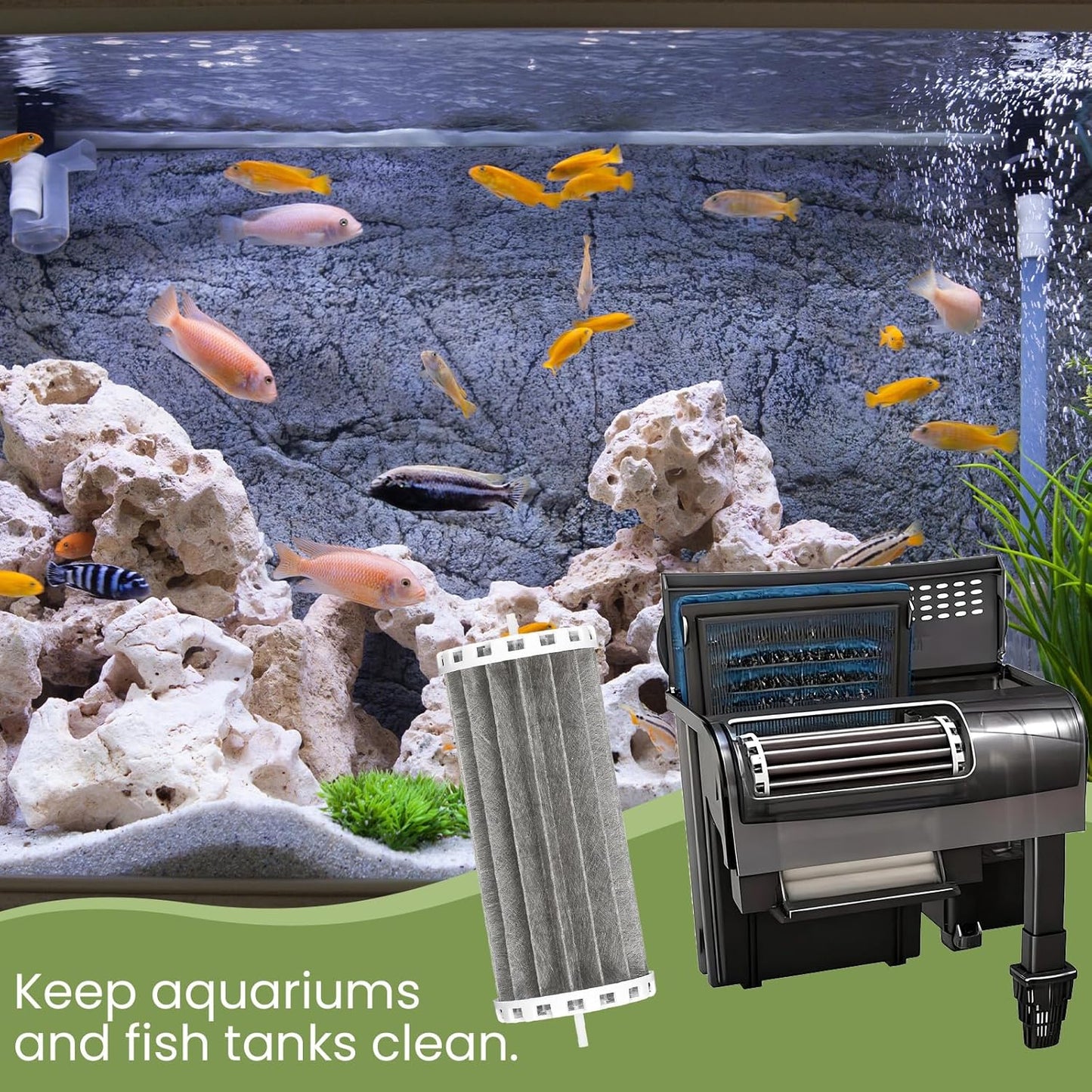 Aquarium Filter Compatible with Marineland Penguin 200 200B 350 350B Power Filters,Bio-Wheel Assembly PRBW2350B,Replacement Fish Tank Filter Parts,2 Pack