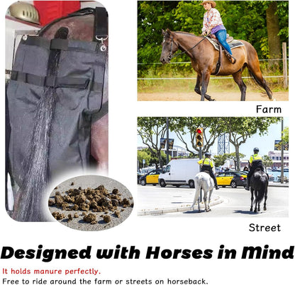 Horse Manure Catcher Bag - Waterproof Equine Diaper for Small/Medium/Large Horses, Lightweight & Easy to Clean Muck Bag, Perfect for Riding (Size M)