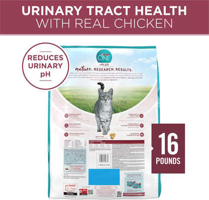 Purina ONE High Protein Dry Cat Food, +Plus Urinary Tract Health Formula - 16 lb. Bag