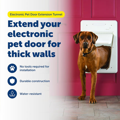 PetSafe Wall Tunnel Extension Electronic Pet Door, Large, White