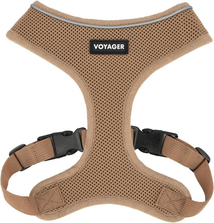 Best Pet Supplies Voyager Aerolite Adjustable No Pull Dog Harness with Reflective Stripes for Walking, Jogging, Heavy-Duty - Beige, Small