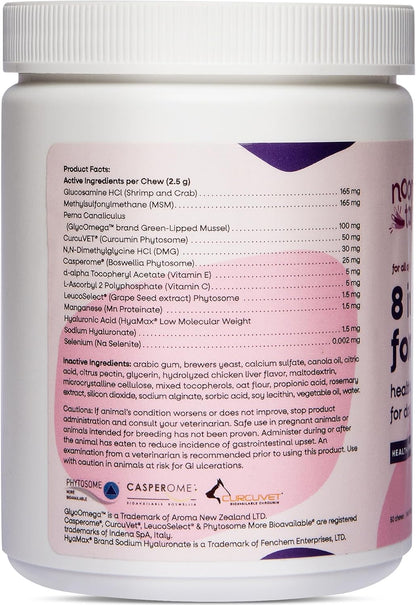 8-in-1 Dog Multivitamin Health Supplement for Joint, Muscle, Cardiovascular, Skin, Gut & Immune System Health-With Vitamins, MSM, Minerals, Hyaluronic Acid & Glucosamine Chondroitin-50 Chews