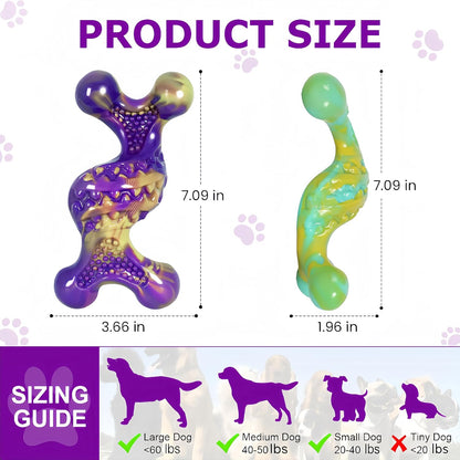 Dog Toys for Aggressive Chewers: 2 Pack Tough Dog Toy for Medium & Large Dogs Weighing 20-70 lbs, Indestructible Dog Chew Toys, Long-Lasting Dog Bones for Large Breed, Keeps Them Busy
