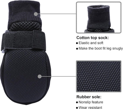 Hipaw Breathable Dog Shoes for Medium Large Dogs,Comfortable Dog Boots with Non-Slip Soles,Paw Protectors for Cold or Hot Pavement,Dog Booties for Hardwood Floors Daily Walking