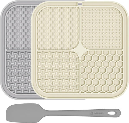 2 Pack Lick Mat for Dogs,Cats,Upgraded 8.5×8.5 inches Licking Mats with Suction Cups,Slow Feeder Licking Pad for Anxiety Relief and Boredom Reducer,Suitable for Dog Training Set 11