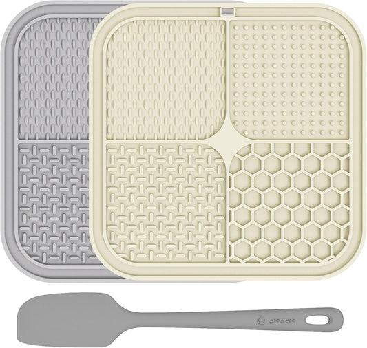 2 Pack Lick Mat for Dogs,Cats,Upgraded 8.5×8.5 inches Licking Mats with Suction Cups,Slow Feeder Licking Pad for Anxiety Relief and Boredom Reducer,Suitable for Dog Training Set 11