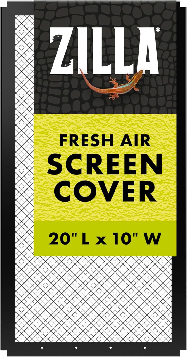 Zilla Fresh Air Screen Cover, Secure and Durable Metal Mesh Cover for Reptile Terrariums, 20 x 10 inches