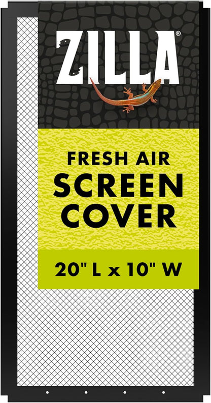 Zilla Fresh Air Screen Cover, Secure and Durable Metal Mesh Cover for Reptile Terrariums, 20 x 10 inches