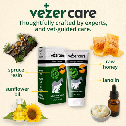 Dog Paw Balm & Wound Care Ointment – Natural Alternative to Manuka Honey for Hot Spots, Itchy Skin & Cuts – Safe for Dogs, Cats & Horses – Lick-Safe & Steroid-Free 1.7 oz