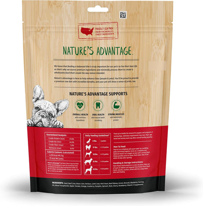 Nature's Advantage Freeze-Dried Raw Red Meat Dinner Dog Food Mini Patties, 14 oz | Beef, Venison, Fruits, Veggies | Grain Free, High Protein Nutrition (Pack of 4)