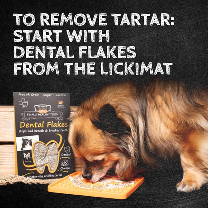 QCHEFS Dental Flakes for Dogs – One Month Supply* - Food Topper - After Meal Licking Treat, Oral Health Snack with Amino Acids.