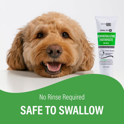 Remineralizing Dog Toothpaste with Nano-Hydroxyapatite – Bacon Flavor, Fluoride-Free & Safe to Swallow, Veterinarian Reviewed, Made in USA, Fights Plaque & Freshens Breath (4 oz)