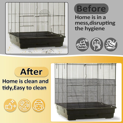 2 Pcs Bird Cage Cover - Bird Cage Seed Catcher Bird Net Bird Cage Skirt Nylon Nesh Bird Cage Net for Round Square Canary Parakeet Cockatiel Pigeon Budgie Quail Large Tall Big Bird Cage