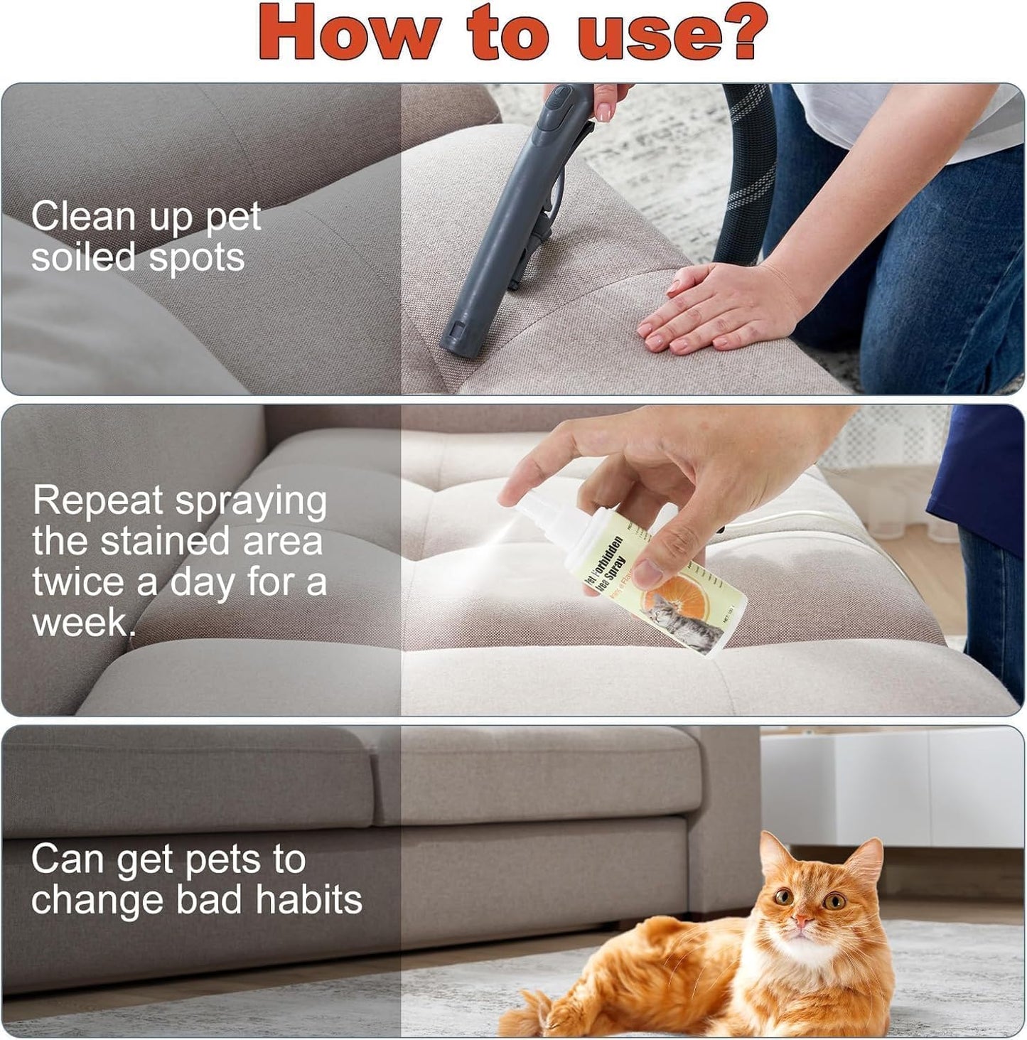 Cat Deterrent Spray – Anti-Scratch Cat Spray 100% Natural, Plant-Based Formula to Stop Scratching