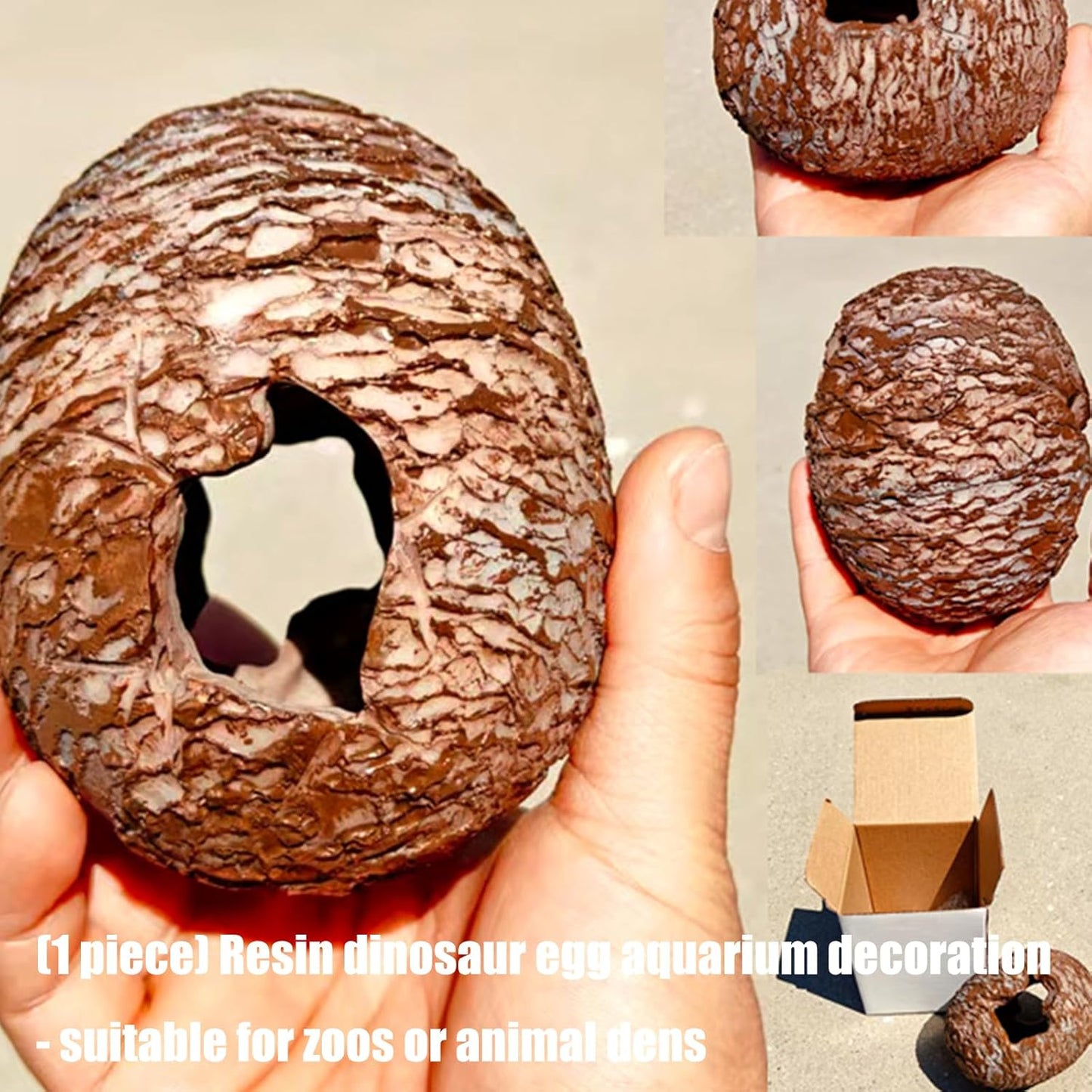 Low Maintenance Reptiles Habitat Upgrade Dinosaur Hide Cave with Textured Exterior Terrarium Stress Relief Decor Hot Swappable Terrariums Addons