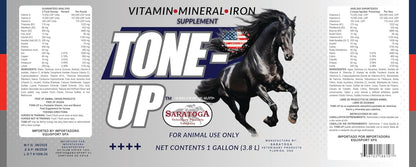 Tone-Up Advanced Equine Vitamin, Mineral & Iron Formula – Supports Strength, Endurance, Muscle Conditioning, Appetite & Quick Recovery – Liquid Horse Supplement, 1 Gallon