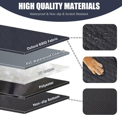 Dog Car Seat for Large Medium Dogs, Dog Car Seat Cover for Back Seat, Foldable Pet CarSeat with Safety Belt, Waterproof Fabric & Breathable Mesh, Back Seat Cover for Dogs Under 40lbs (Large, Black)