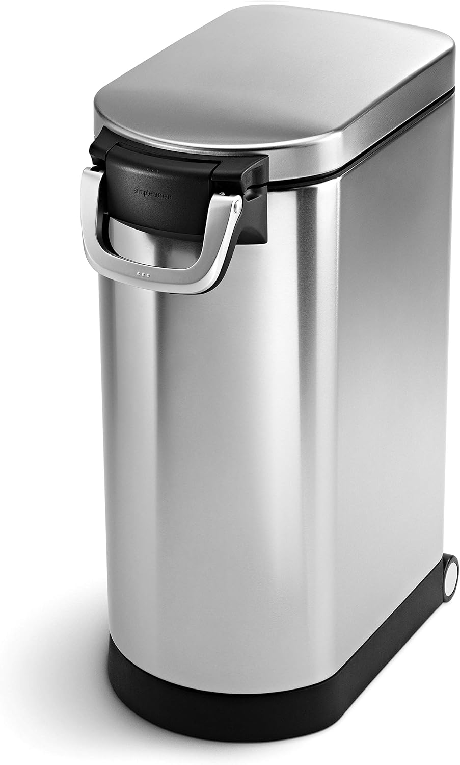 simplehuman 35 Liter, 40 lb / 18.1 kg X-Large Pet Food Storage Container for Dog Food, Cat Food, and Bird Feed, Brushed Stainless Steel