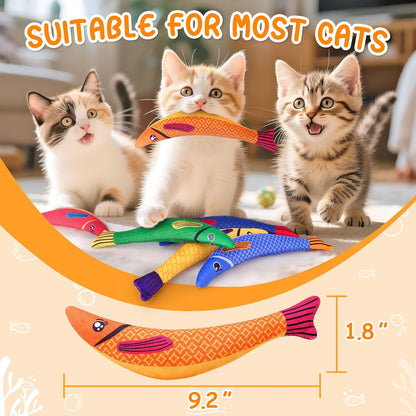 Cat Toys for Indoor Cats, 6 Pack Interactive Catnip Toys for Bored, Kitten Kicker Toy for Kitty with Sound, Cat Chew Toys for All Breeds