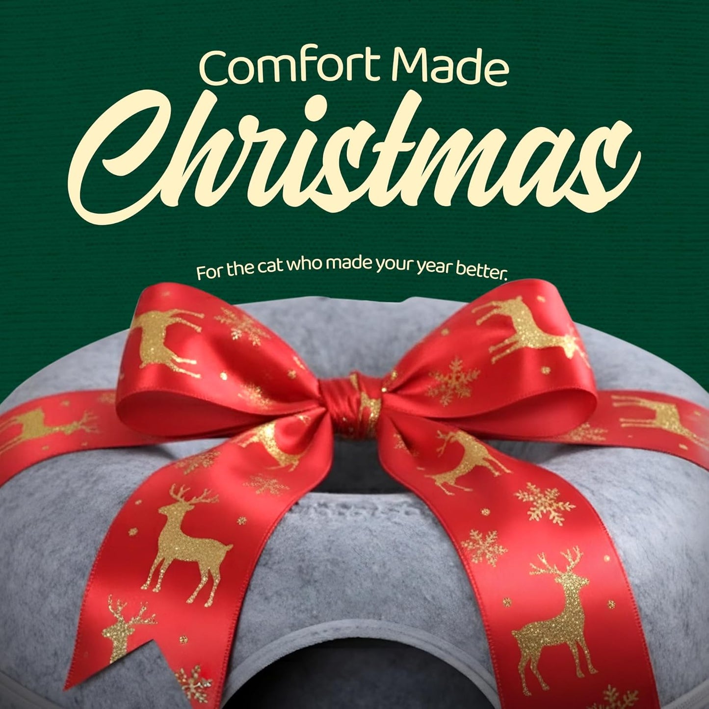 CATTASAURUS Peekaboo Cat Cave for Multiple & Large Cats Up to 30-45 Lbs, Scratch Detachable & Washable Tunnel Bed, Comfy Donut Cat Cave (Light Gray, Large)