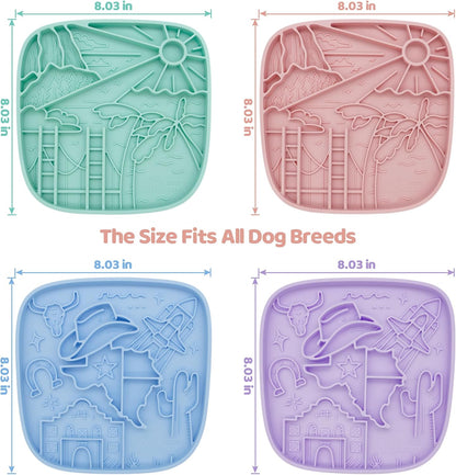 Puzzle Feeder Dog Lick Mat,Freezable Dog Enrichment Toys for Mental Stimulation and Anxiety Relief, Silicone Lick Mat, Slow Feeder Supports All Types of Food,Pink