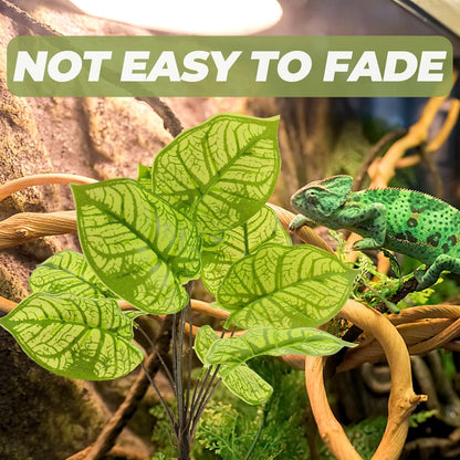 Reptile Plant Ornament with Large Base Artificial Terrarium Plant Decoration for Amphibian and Reptile Habitat for Enclosure Landscaping