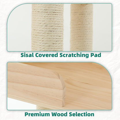Wood Cat Tree for Automatic Litter Box, 60" Tall Cat Tower for Self Cleaning Litter Box, Cats Tree for Indoor Cats Large Adult, Multi-Level Solid Wood Cat Furniture w/Scratching Post, House