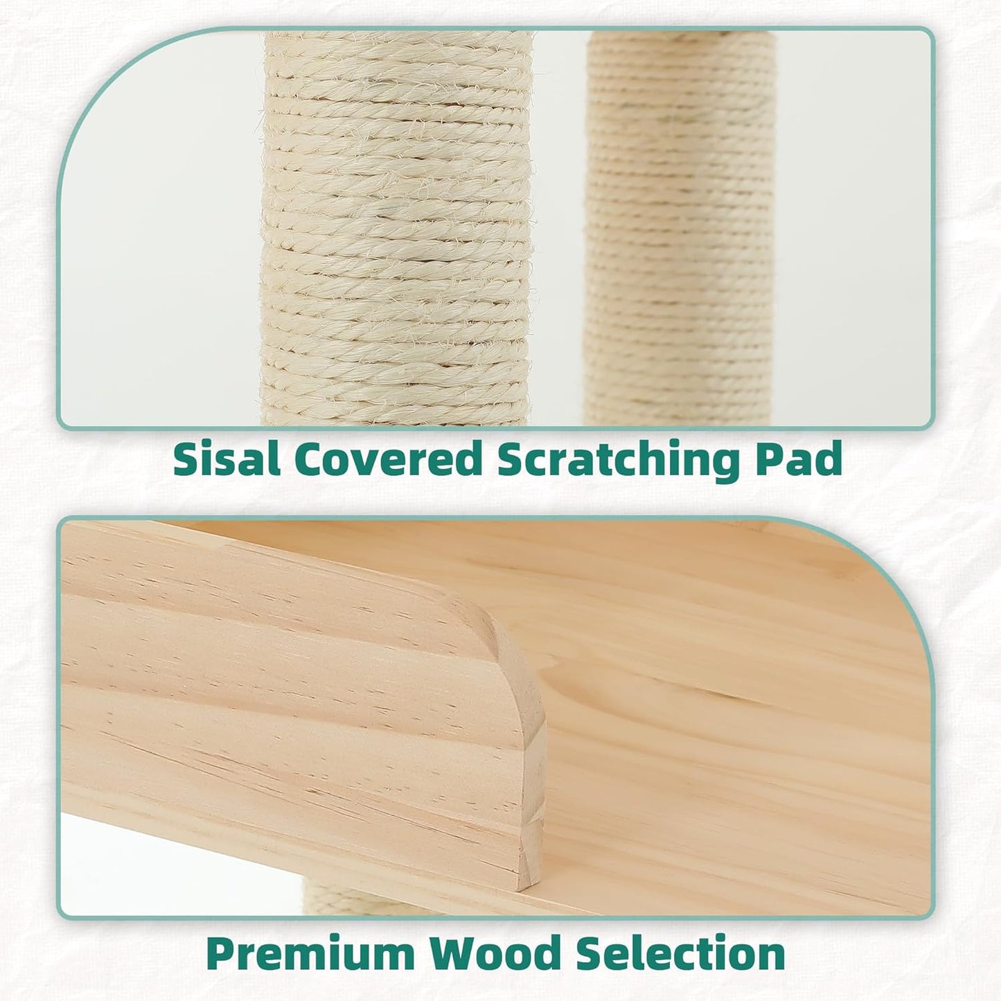 Wood Cat Tree for Automatic Litter Box, 60" Tall Cat Tower for Self Cleaning Litter Box, Cats Tree for Indoor Cats Large Adult, Multi-Level Solid Wood Cat Furniture w/Scratching Post, House