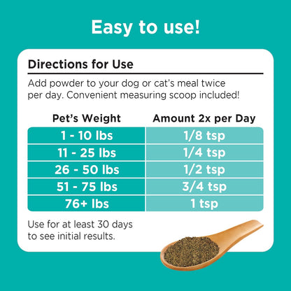 Solid Gold Cat & Dog Multivitamin Powder - Kelp Powder, Omega 3 & Vitamins for Dental, Digestive, Immune, Skin & Coat Health - Multi Vitamin for Dogs & Cats - Cat & Dog Food Additive Supplement - 1lb