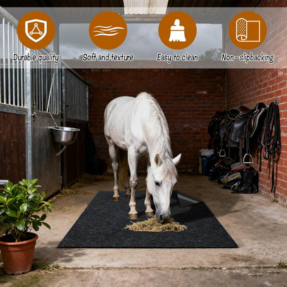4x6 Ft Horse Stall Mat, Stable Mat for Horses Back Non-Slip Design Mat Backing Moisture Absorbent Easy to Clean for Horses Livestock Stables Barns Kennels Garages