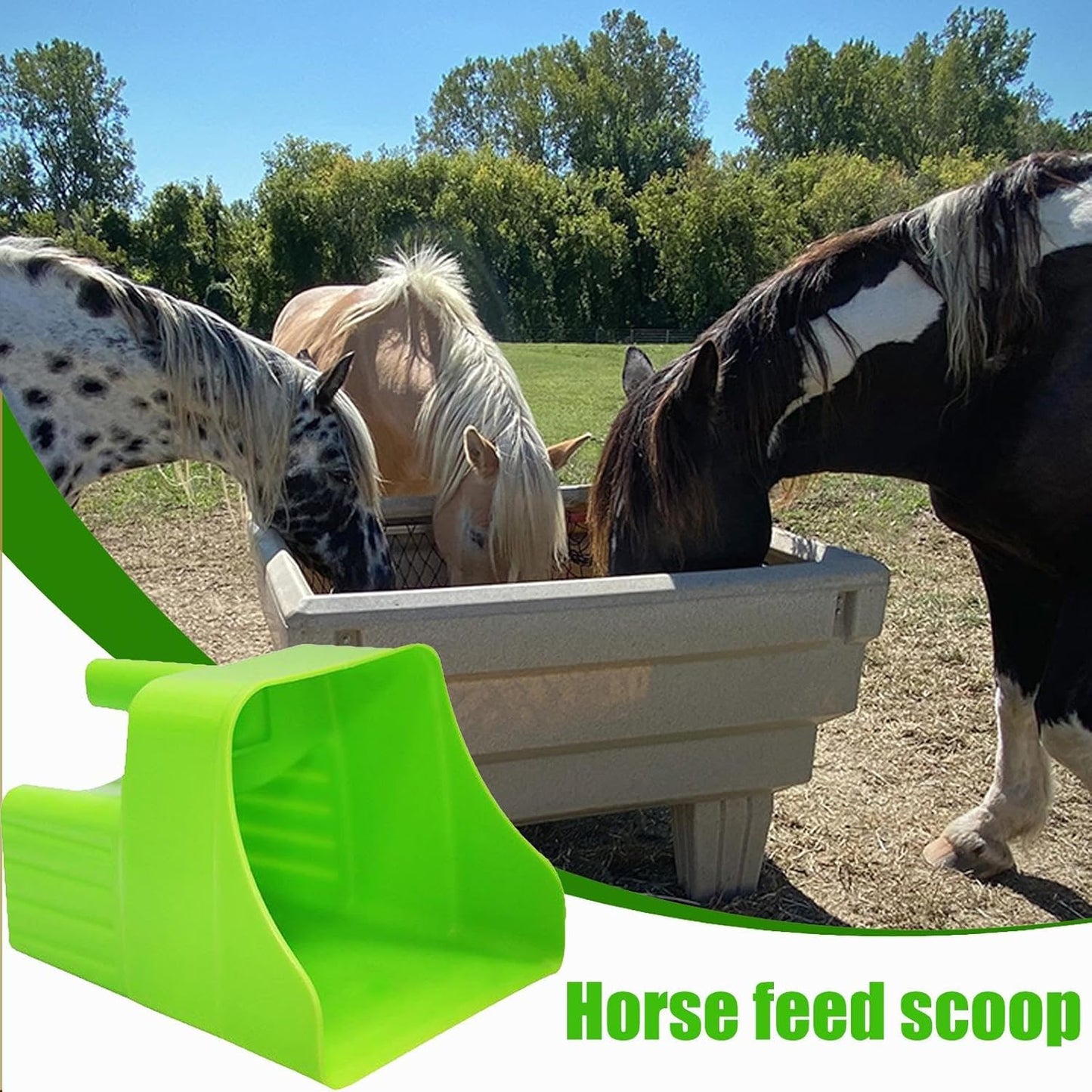 Feed Scoop - Pet Feeding Server, Ergonomic Non Slip Scoop, Sheep Cattle Horse Livestock Feeder, Poultry Backyard Gardening Farming, Yard Camping Feeding Tool, Farm Animal Food Accessory