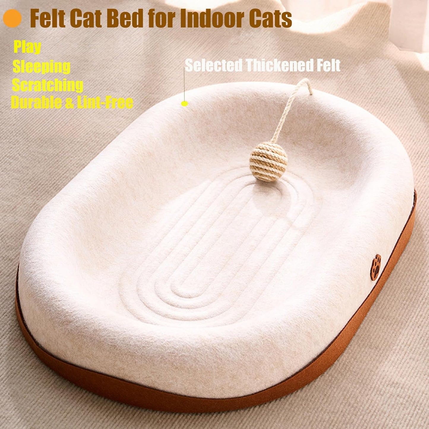 Large 2-in-1 Cat Scratcher and Bed, Wear-Resistant Felt Material, Suitable for Cats and Large Cats, Effectively Protects Your Couch and Furniture.