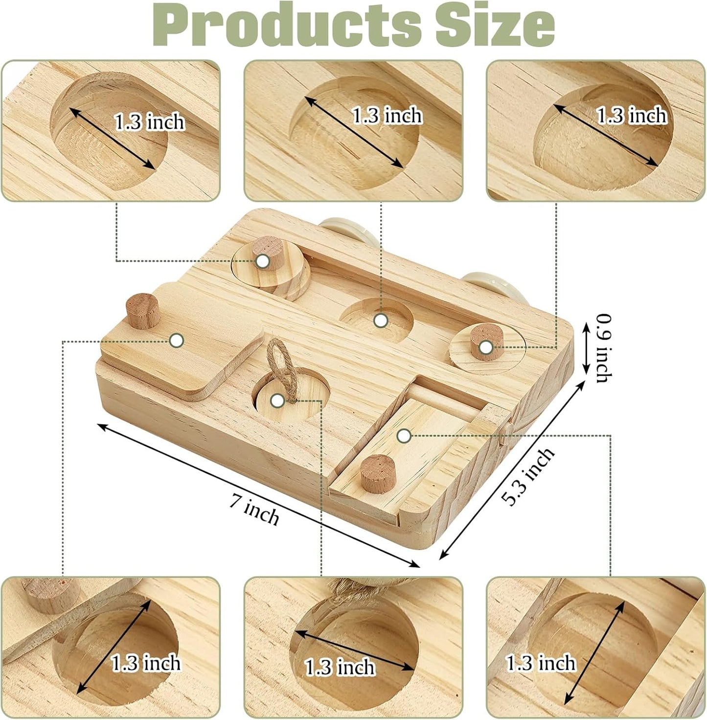 BNOSDM Wooden Bird Tunnel Parrot Swing Toys Natural Hanging Nest and Wooden Bird Foraging Toys with Enrichment Puzzle for Small and Medium Parrots, Parakeets, Cockatiels, Sun Conures