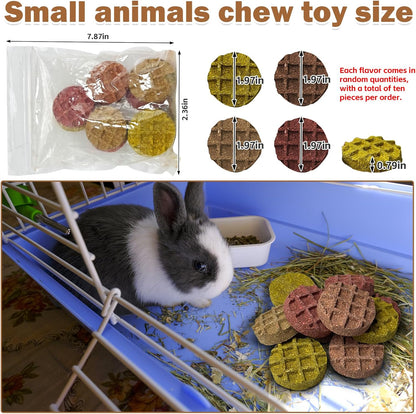 PINVNBY 10PCS Bunny Chew Toys Small Animal Molar Snacks for Teeth Rabbit Treats for Hamster, Chinchilla, Guinea Pig, Squirrels, Gerbils and Small Animals