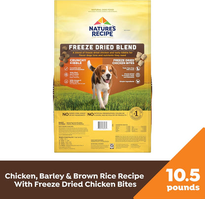 Nature’s Recipe Chicken, Barley & Brown Rice Recipe Dry Dog Food with Freeze Dried Chicken Bites 10.5 lb Bag