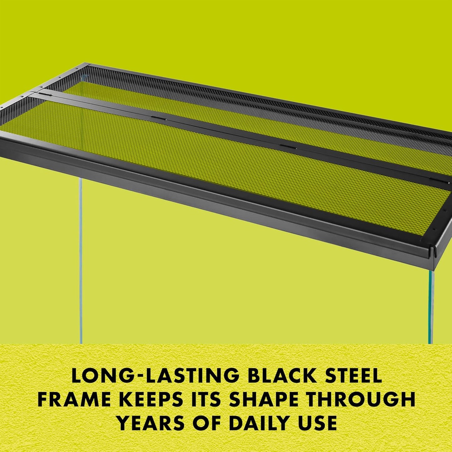 Zilla Fresh Air Screen Cover with Center Hinge, Secure and Durable Metal Mesh Cover for Reptile Terrariums, 48 x 13 inches